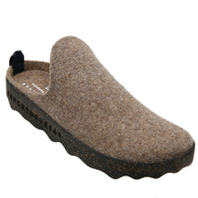 Load image into Gallery viewer, Brown With Black Sole Asportuguesas Come023ASP Woolf Felt Slip On Clog Profile View
