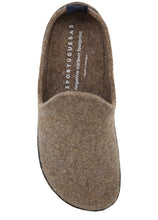 Load image into Gallery viewer, Brown With Black Sole Asportuguesas Come023ASP Woolf Felt Slip On Clog Top View

