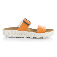 Load image into Gallery viewer, Orange With White Sole Asportuguesas Women&#39;s Coly225Asp Vegan Faux Leather Double Strap Sandal Side View
