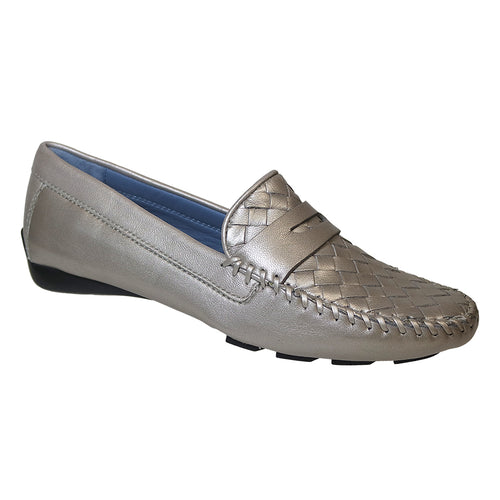 Silver with Black Sole Robert Zur Women's Petra Loafer Glove Leather