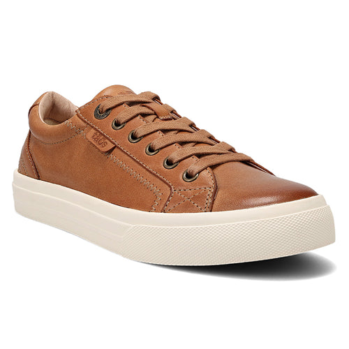 Caramel Tan With Off White Sole Taos Women's Plim Soul Lux Leather Casual Sneaker