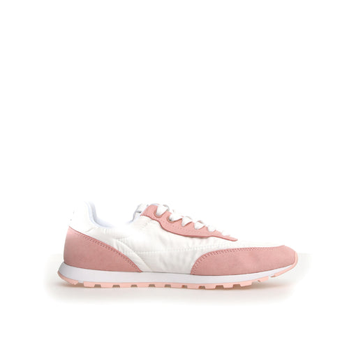 Rose Pink With White Candice Cooper Women's Plume Fabric And Suede Casual Sneaker