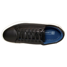 Load image into Gallery viewer, Black With White Sole GBrown Men&#39;s Puff Leather Casual Sneaker Top View
