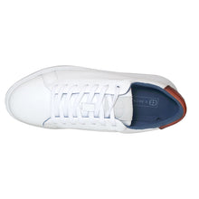 Load image into Gallery viewer, White With Tan GBrown Men&#39;s Puff Leather Casual Sneaker Top View
