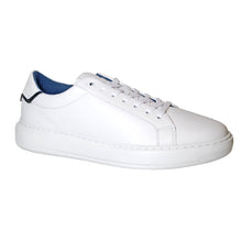 Load image into Gallery viewer, White GBrown Men&#39;s Puff Leather Casual Sneaker Profile View
