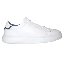 Load image into Gallery viewer, White GBrown Men&#39;s Puff Leather Casual Sneaker Side View
