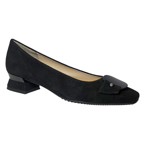 Nero Black Brunate Women's Edith Suede Dress Ballet Flat With Biamateric Ornament