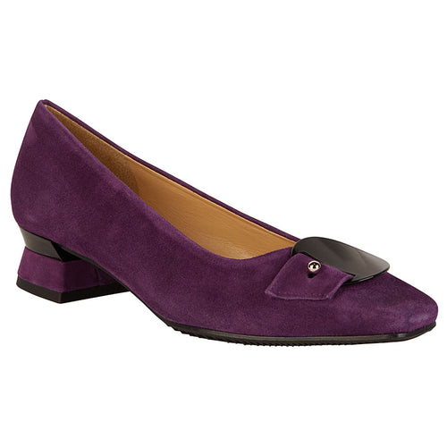 Viola Purple With Black Brunate Women's Edith Suede Dress Ballet Flat With Biamateric Ornament
