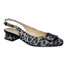 Load image into Gallery viewer, Leopard Print With Black Sole Brunate Women&#39;s Esmer Nubuck Slingback Pump Profile View
