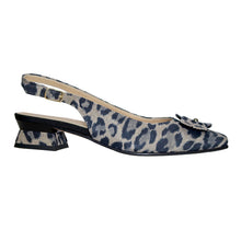 Load image into Gallery viewer, Leopard Print With Black Sole Brunate Women&#39;s Esmer Nubuck Slingback Pump Side View
