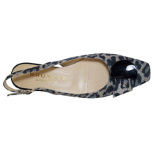 Load image into Gallery viewer, Leopard Print With Black Sole Brunate Women&#39;s Esmer Nubuck Slingback Pump Top View
