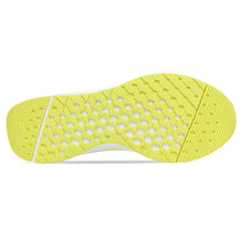 Load image into Gallery viewer, White With Key Lime Yellowish Green Lane Eight Men&#39;s Relay Trainer Mesh Running Sneaker Sole View
