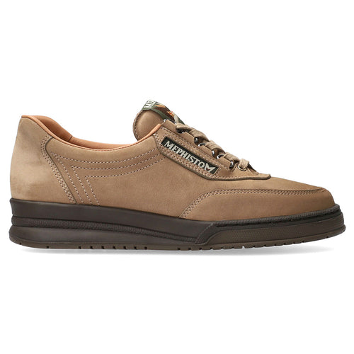 Taupe Light Brown With Brown Sole Mephisto Women's Rush Nubuck Walking Shoe