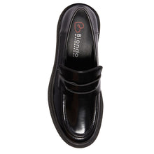 Load image into Gallery viewer, Black Blondo Women&#39;s School Waterproof Leather Loafer Top View
