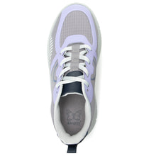 Load image into Gallery viewer, Digital Lavender With Grey Alegria Women&#39;s Solstyce Black Out Vegan Leather Casual Sneaker Top View Wide Width
