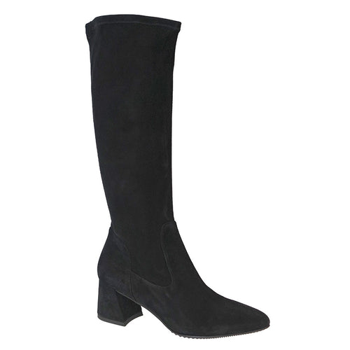 Nero Black Brunate Women's Jea Stretch Suede Heel Knee High Boot