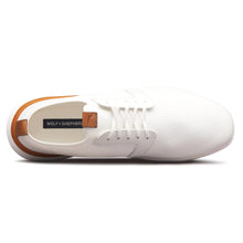 Load image into Gallery viewer, White With Tan Wolf And Shepherd Men&#39;s Swiftknit Derby Sneaker Top View
