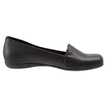 Load image into Gallery viewer, Black Trotters Women&#39;s Sage Leather Casual Slip On Loafer Side View
