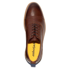 Load image into Gallery viewer, Chestnut Brown Amberjack Men&#39;s The Cap Toe Leather Casual Oxford Top View

