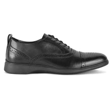 Load image into Gallery viewer, Obsidian Black Amberjack Men&#39;s The Cap Toe Leather Casual Oxford Side View
