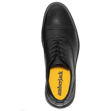 Load image into Gallery viewer, Obsidian Black Amberjack Men&#39;s The Cap Toe Leather Casual Oxford Top View
