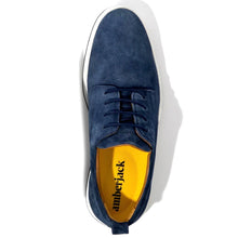 Load image into Gallery viewer, Cobalt Blue with White And Black Sole Men&#39;s Amber Jack The Original Water Repellent Suede Casual Oxford Top View
