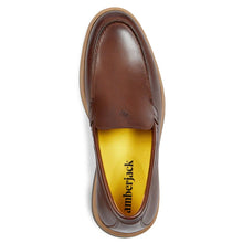 Load image into Gallery viewer, Chestnut Brown With Tan Men&#39;s Amber Jack Leather Casual Slip On Loafer Top View
