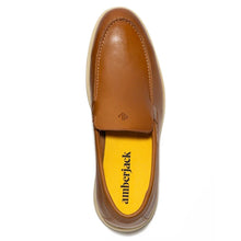 Load image into Gallery viewer, Honey Tan with Cream Beige Sole Men&#39;s Amber Jack Leather Casual Slip On Loafer Top View
