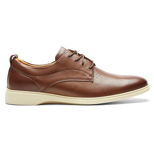 Chestnut Brown with Cream Beige Men's Amber Jack The Original Leather Casual Oxford Side View