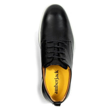 Load image into Gallery viewer, Black with White Men&#39;s Amber Jack The Original Leather Casual Oxford Top View
