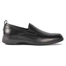 Load image into Gallery viewer, Obsidian Black Amberjack Men&#39;s The Slip On Casual Leather Side View
