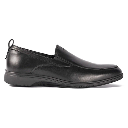 Obsidian Black Amberjack Men's The Slip On Casual Leather Side View
