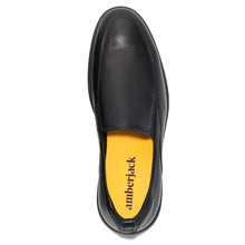 Load image into Gallery viewer, Obsidian Black Amberjack Men&#39;s The Slip On Casual Leather Top View
