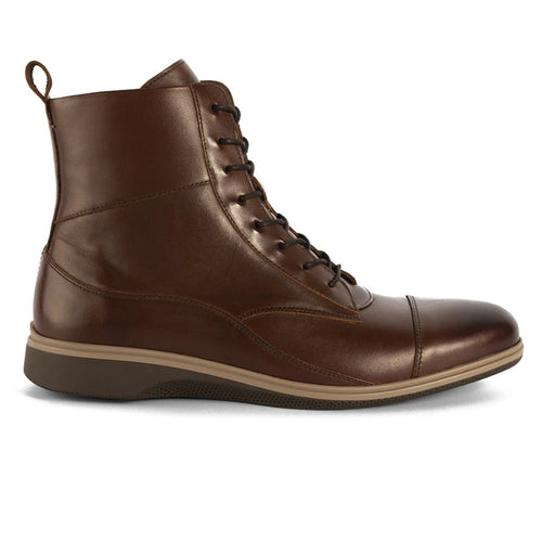 Chestnut Brown With Tan Men's Amber Jack Casual Leather Lace Up Boot Side View
