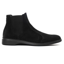 Load image into Gallery viewer, Midnight Black Men&#39;s Amber Jack Cheslea Boot Water Repellent Suede Casual Slip On Side View
