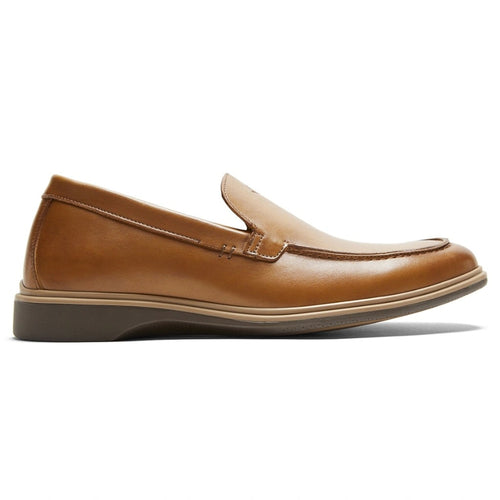 Honey Tan with Brown Sole Men's Amber Jack Leather Casual Slip On Loafer Side View