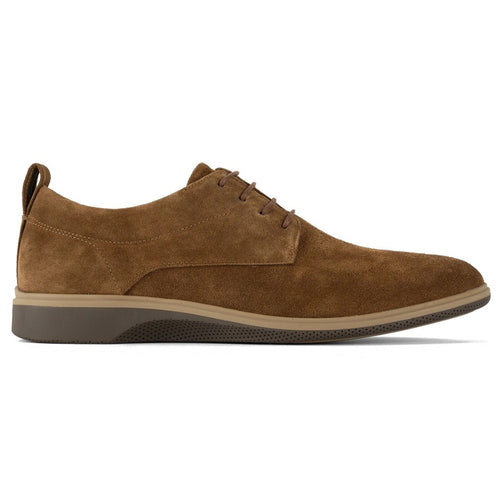 Grizzly Brown with Tan Men's Amber Jack The Original Water Repellent Italian Suede Casual Oxford Side View