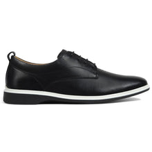 Load image into Gallery viewer, Black with White Men&#39;s Amber Jack The Original Leather Casual Oxford Side View
