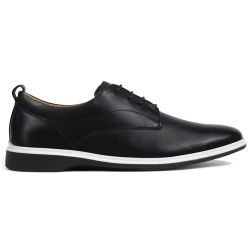 Black with White Men's Amber Jack The Original Leather Casual Oxford Side View