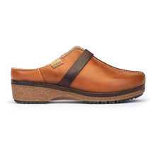 Load image into Gallery viewer, Brandy Tan With Black Pikolinos Women&#39;s Granada W0W Leather Clog Side View
