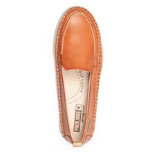 Load image into Gallery viewer, Nectar Tan With White Sole Pikolinos Women&#39;s Gandia Leather Slip On Loafer Top View
