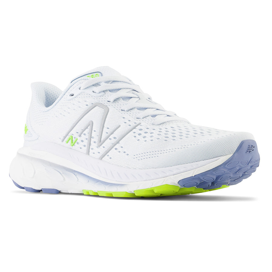White With Green And Ice Blue New Balance Women's Fresh Foam X 860V13 Mesh Athletic Sneaker