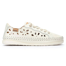 Load image into Gallery viewer, Nata Off White Pikolinos Women&#39;s Soller W8B Leather With Perforated Floral Cut Outs Casual Sneaker Side View

