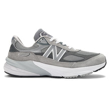 Load image into Gallery viewer, Grey And White New Balance Women&#39;s W990GL6 Suede And Mesh Running Sneaker Side View
