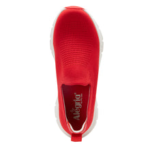 Load image into Gallery viewer, Red With White Alegria Women&#39;s Waze Knit Slip On Sneaker Top View
