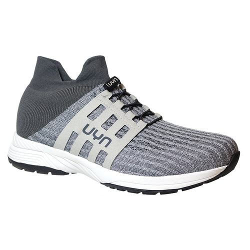 Grey With White And Black Sole UYN Men's Washi Textile Athletic Sneaker Profile View
