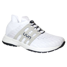 Load image into Gallery viewer, White With White And Black Sole UYN Men&#39;s Washi Textile Athletic Sneaker Profile View
