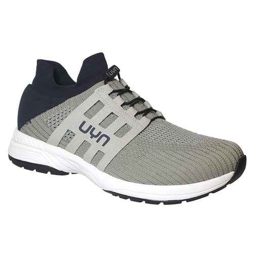 Light Green And Navy With White And Black Sole UYN Men's Man Nature Tune Vibram Merino Wool Athletic Sneaker Profile View