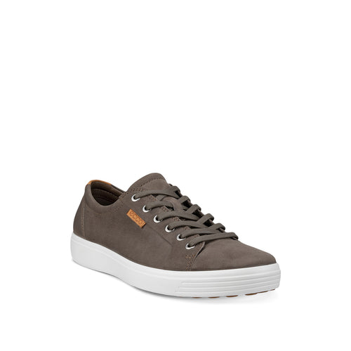 Dark Clay Lion Greyish Brown With White Sole Ecco Women's Soft 7 Leather Casual Sneaker Profile View
