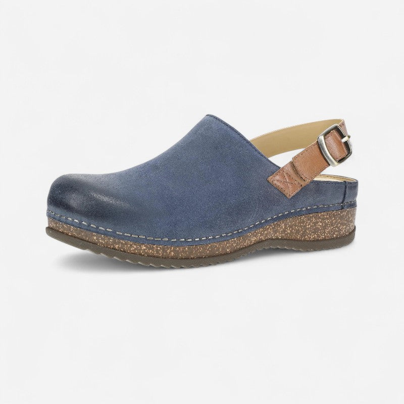 Merrin Blue Burnished Suede